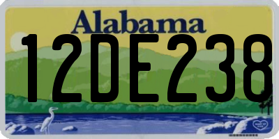 AL license plate 12DE238
