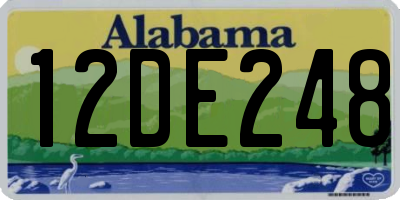 AL license plate 12DE248