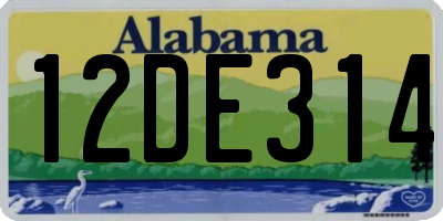 AL license plate 12DE314