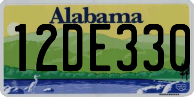 AL license plate 12DE330