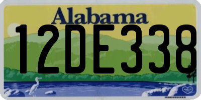 AL license plate 12DE338