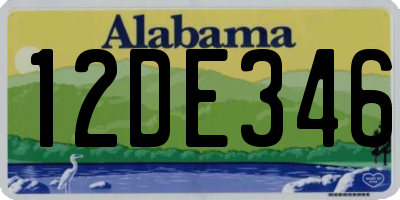 AL license plate 12DE346