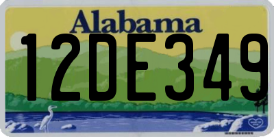AL license plate 12DE349