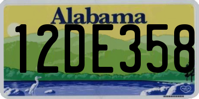 AL license plate 12DE358