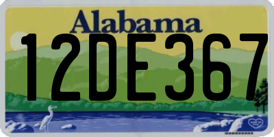 AL license plate 12DE367