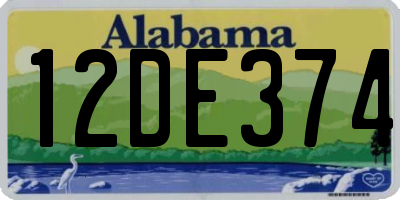 AL license plate 12DE374