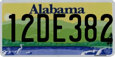 AL license plate 12DE382