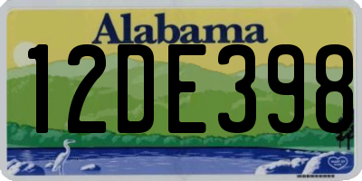 AL license plate 12DE398