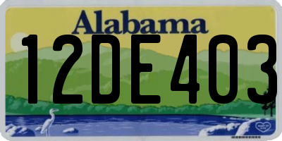 AL license plate 12DE403
