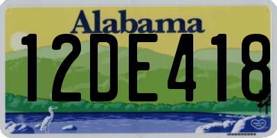 AL license plate 12DE418
