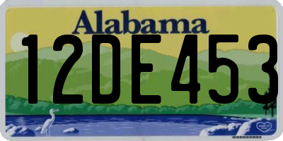 AL license plate 12DE453