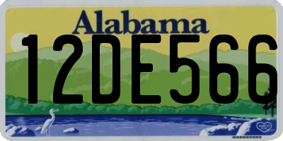 AL license plate 12DE566