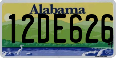 AL license plate 12DE626