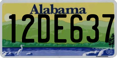 AL license plate 12DE637