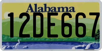 AL license plate 12DE667