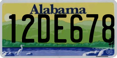 AL license plate 12DE678