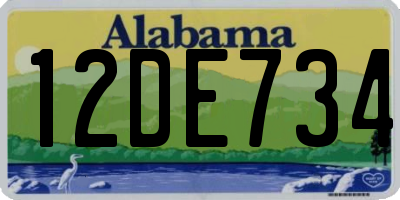 AL license plate 12DE734