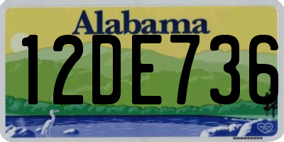 AL license plate 12DE736