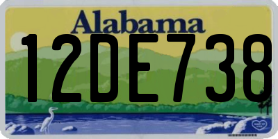 AL license plate 12DE738