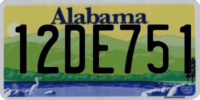 AL license plate 12DE751