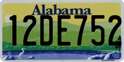 AL license plate 12DE752
