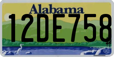 AL license plate 12DE758