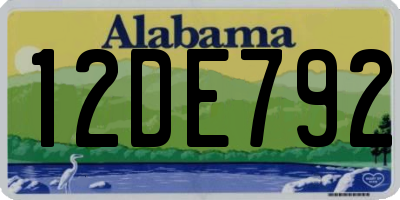 AL license plate 12DE792