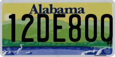 AL license plate 12DE800