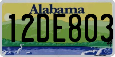 AL license plate 12DE803