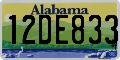 AL license plate 12DE833