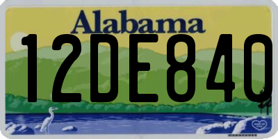 AL license plate 12DE840