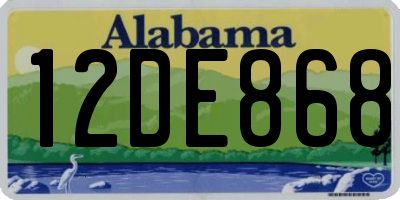 AL license plate 12DE868