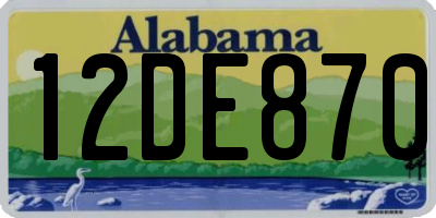 AL license plate 12DE870