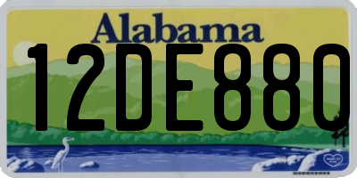 AL license plate 12DE880