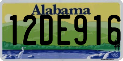 AL license plate 12DE916