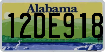 AL license plate 12DE918