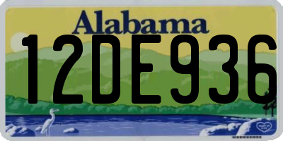 AL license plate 12DE936