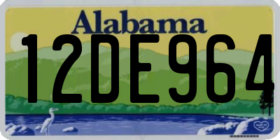 AL license plate 12DE964
