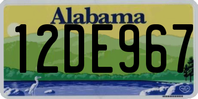 AL license plate 12DE967