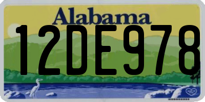 AL license plate 12DE978