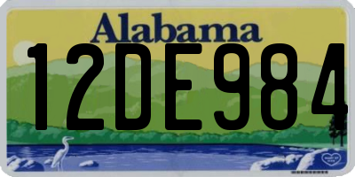 AL license plate 12DE984
