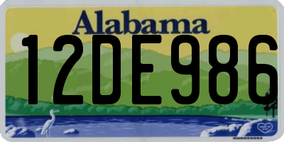 AL license plate 12DE986
