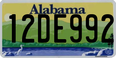 AL license plate 12DE992