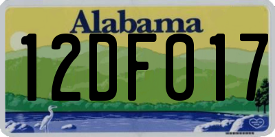 AL license plate 12DF017