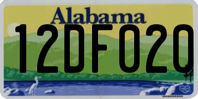 AL license plate 12DF020