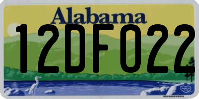 AL license plate 12DF022