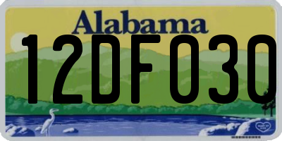 AL license plate 12DF030