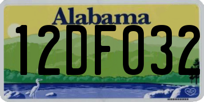 AL license plate 12DF032
