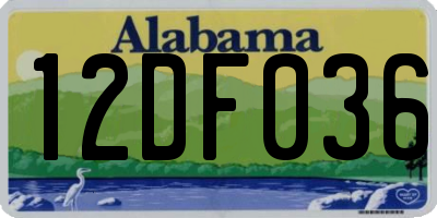 AL license plate 12DF036