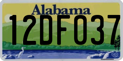 AL license plate 12DF037
